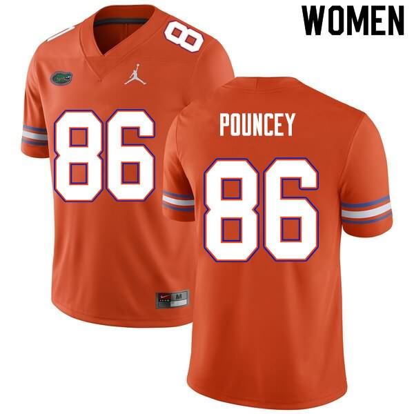 NCAA Florida Gators Jordan Pouncey Women's #86 Nike Orange Stitched Authentic College Football Jersey UOW5464MZ